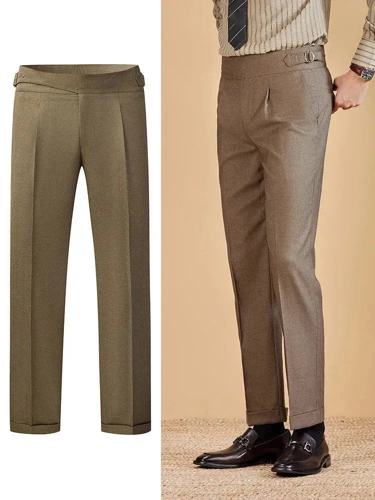 Men's Professional Business Office High-waisted Chinos Trousers for work - EX-STOCK CANADA
