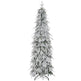 6ft Pencil Flocked Artificial Christmas Tree With 600 Branch Tips, Auto Open And Steel Base, Green EX-STOCK Canada 