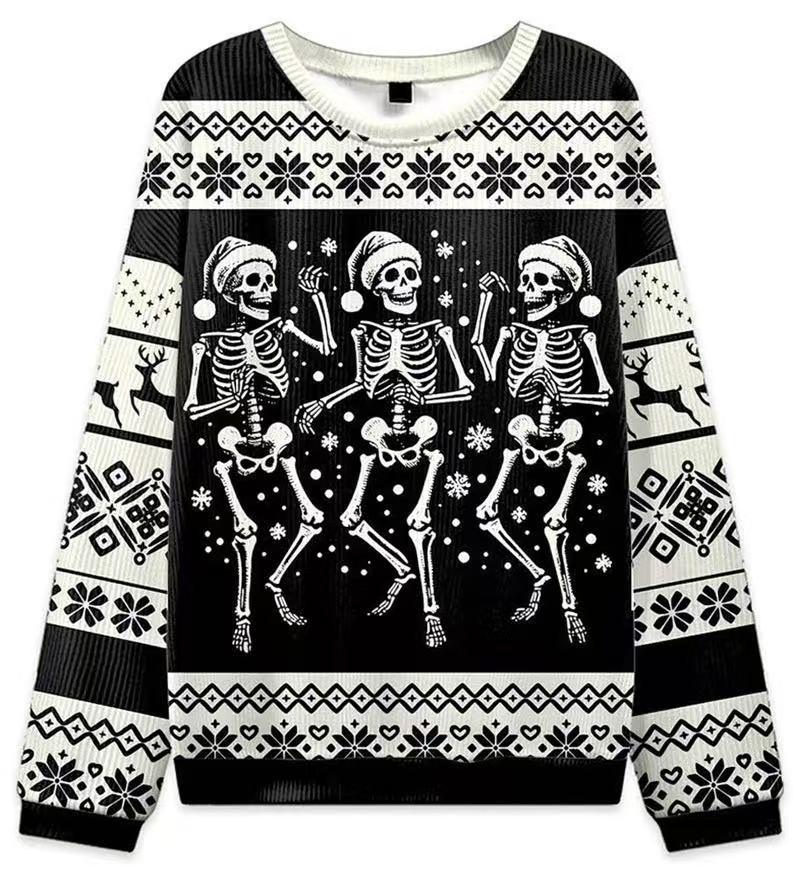 Christmas Cat Hat Snowflake Print Women's Round Neck Sweatshirt EX-STOCK Canada 