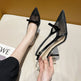 2026 New Arrival Closed-Toe Heels For Women, Summer Open-Wear Pointed-Toe Stiletto Sandals With Bowknot & Tulle, Sexy Single Pumps 