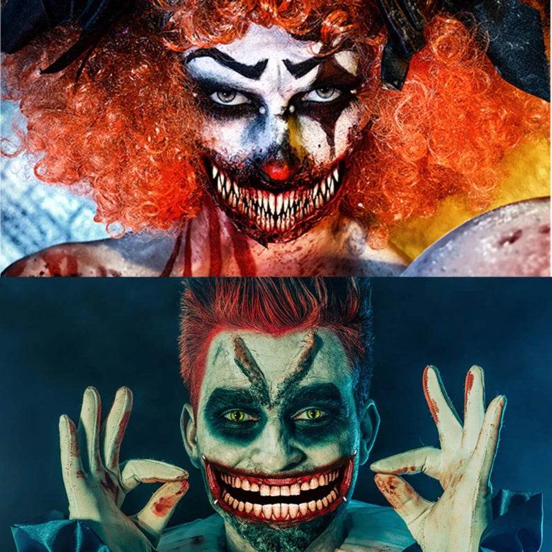 18 Sheets Halloween Temporary Tattoo Stickers 18 Styles Realistic Face Tattoo Face Stick Horror Prank Props Make Up Face Decals Cosplay Decor For Halloween Trick Or Treat Party Costumes Party - EX-STOCK Canada