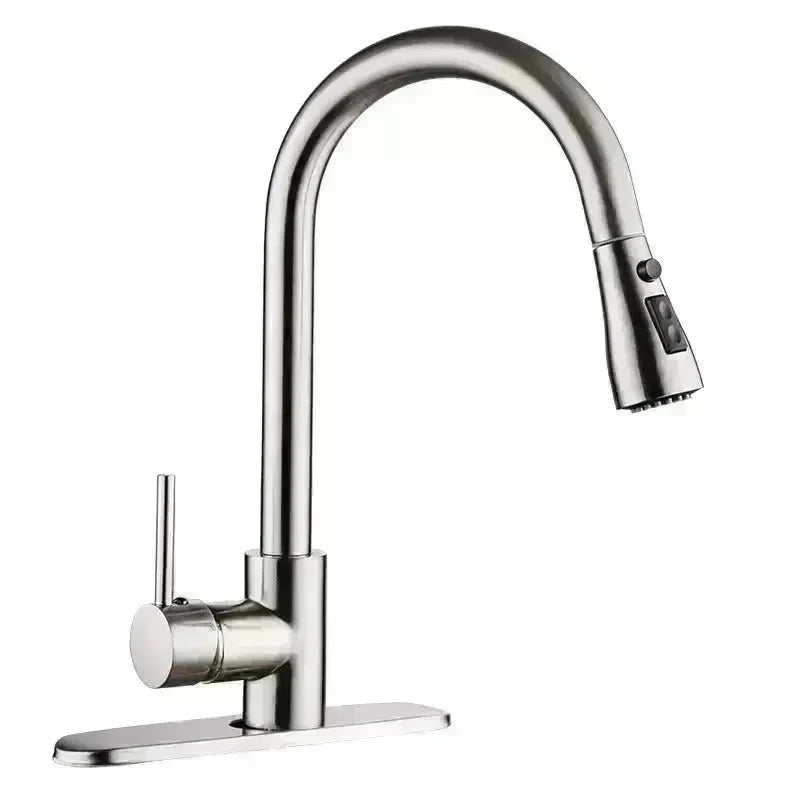 Stainless Steel Brushed Kitchen Sink Faucet with Sprayer - EX-STOCK CANADA