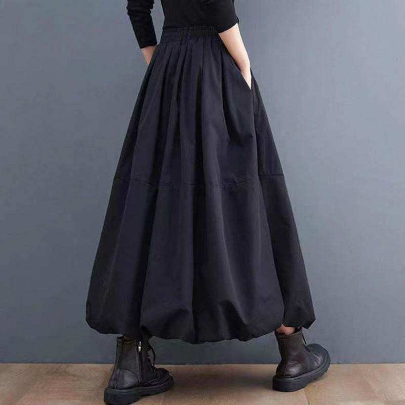 Fashion Personality New Solid Pocket Prairie Midi maxi Skirt Women - EX-STOCK Canada