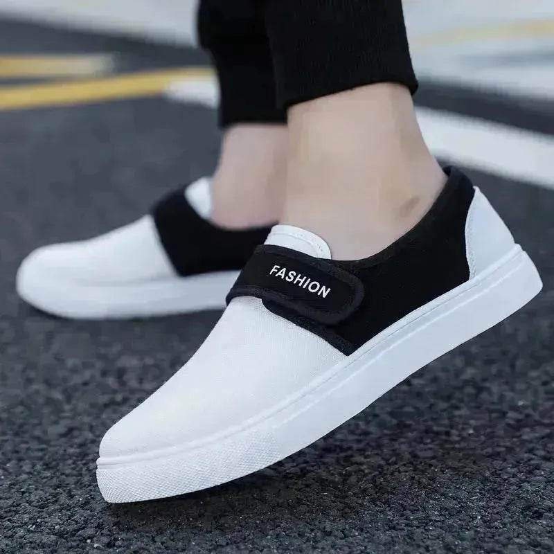 Canvas Flat Shoes Men Velcro Fashion Casual Unisex Sneakers - EX-STOCK Canada