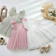 Infant Flying Sleeve Bowknot Girls' Fashion Baby Pettiskirt dress Newborn dresses - EX-STOCK Canada