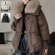 Women Cotton-padded Down Jacket Fur Collar Thick Puffer Winter Coat - EX-STOCK Canada