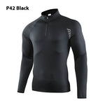 Half Zipper Long Sleeve Workout Top Outdoor Running Quick-drying Gym Shirt - EX-STOCK Canada