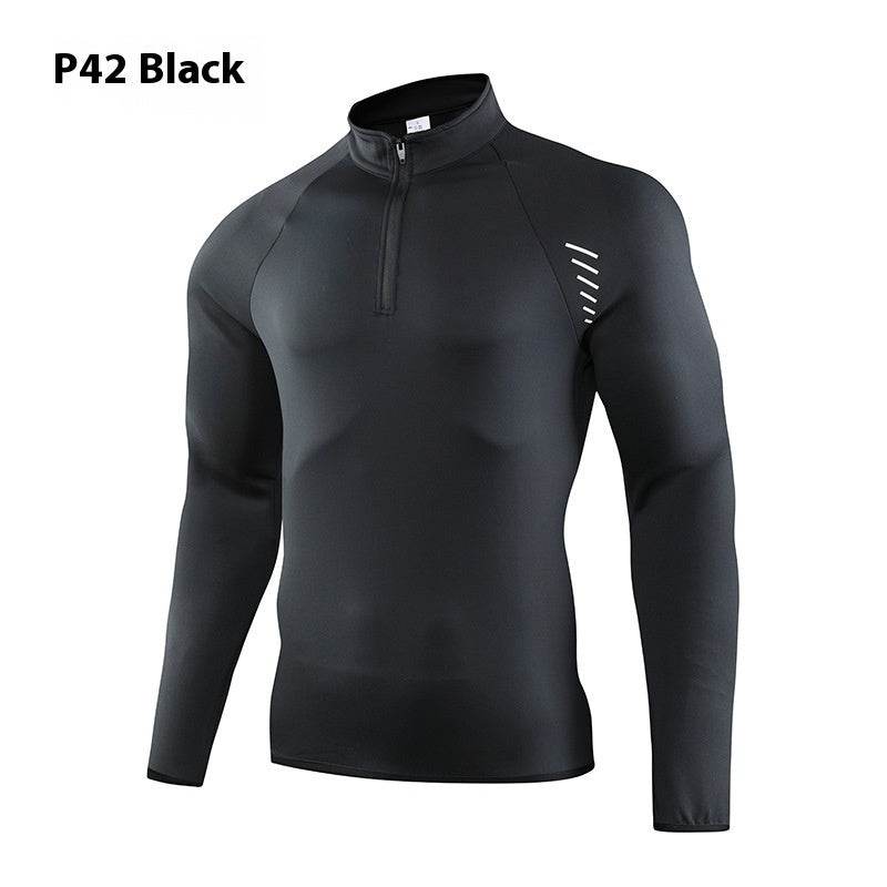 Half Zipper Long Sleeve Workout Top Outdoor Running Quick-drying Gym Shirt - EX-STOCK Canada