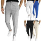 Men's Casual Fashion Waffle High Waist Drawstring Elastic fitted straight leg Pant - EX-STOCK CANADA