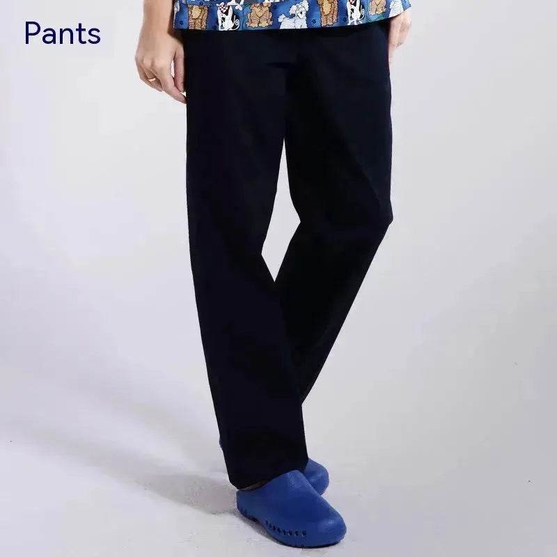 Surgical Gown Printed V-neck Pet Doctor Beauty Hospital Work Clothes Flower Dog Blue - EX-STOCK Canada