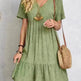 Summer Beach  V-neck Dresses Women's Loose Casual Short-sleeved Loose Skater Dress for Chic Ladies - EX-STOCK CANADA