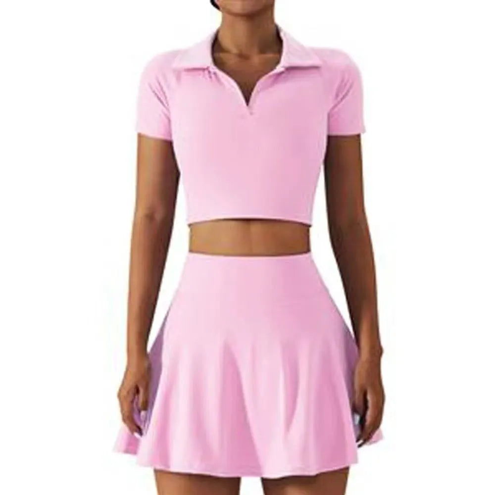 2pcs Tennis Skirt set Sports Skort Workout Exercise Outfit - EX-STOCK CANADA
