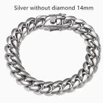 Men's Cuban Link Chain Titanium Steel Silver Bracelet - EX-STOCK CANADA
