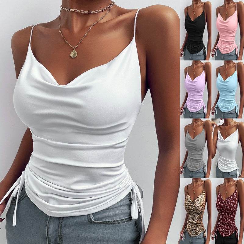 Spaghetti Strap Tops V-neck Camisole top Women Summer top - EX-STOCK Canada