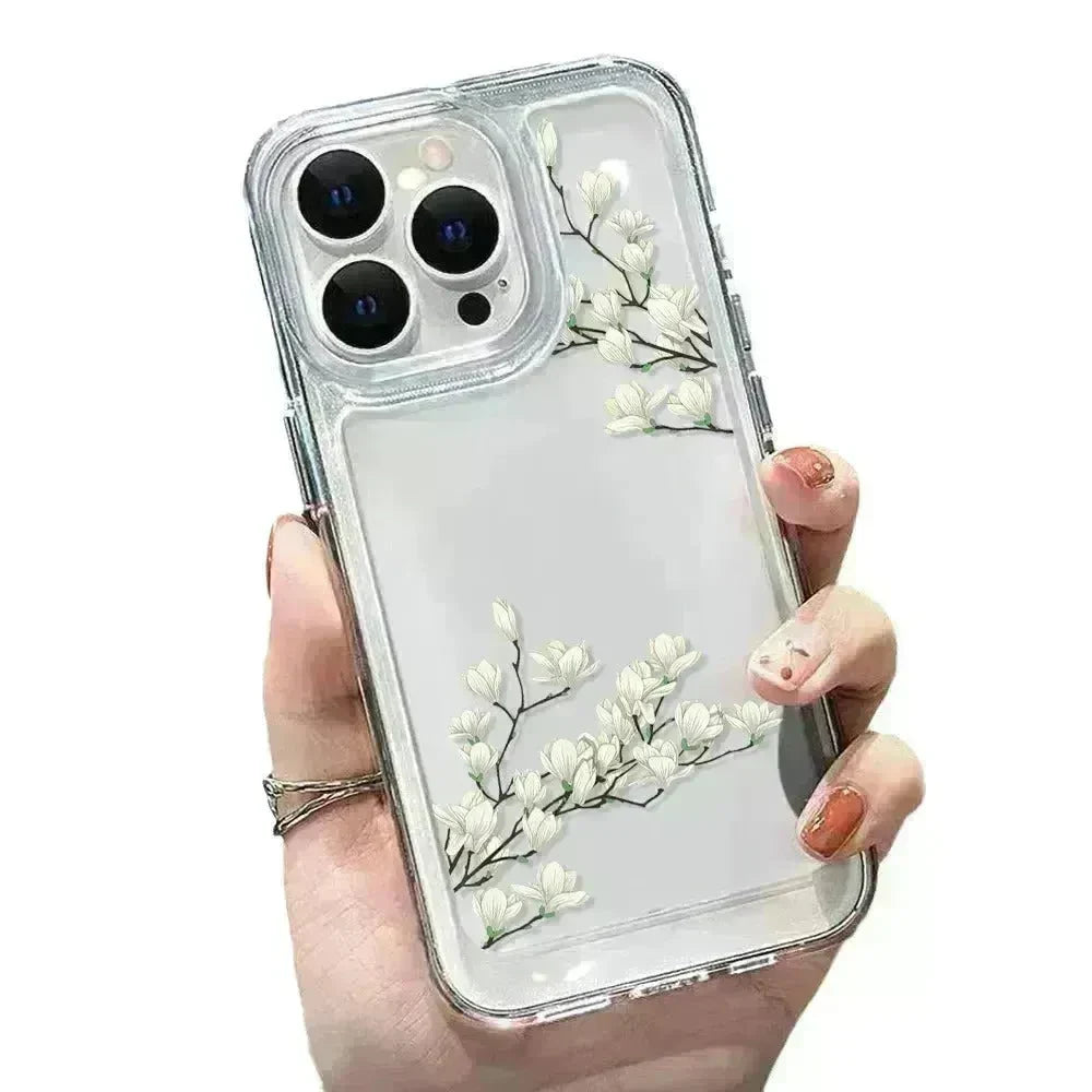 Antique Flower Transparent Phone Case - EX-STOCK CANADA