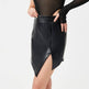 High Fashion Hot Girl Mid Waist Mini Split leather Skirt - EX-STOCK Canada