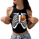 Halloween Printed Skeleton Skull Vest crop Top For Women - EX-STOCK CANADA