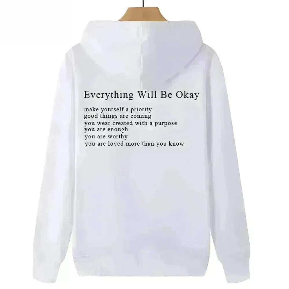 Everything Will Be Okay Loose Casual Men's And Women's Korean Version Loose Round Neck Top - EX-STOCK CANADA