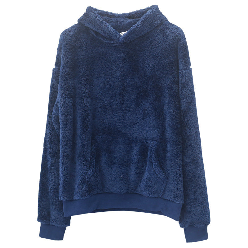 Double-sided Velvet Hooded Sweater Men's Plush Sweatshirt With Pockets EX-STOCK Canada 