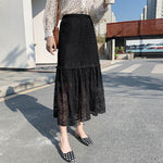 Spring Summer Women High waist Lace Midi Skirt - EX-STOCK Canada
