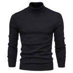 Men's Slim Fit Turtleneck Knit Sweater — Solid Color Winter Pullover S–5XL