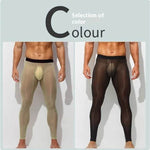 Men's Ultra thin Ice Silk Long John Skinny Flesh Nude Reflective Slim Leggings - EX-STOCK Canada