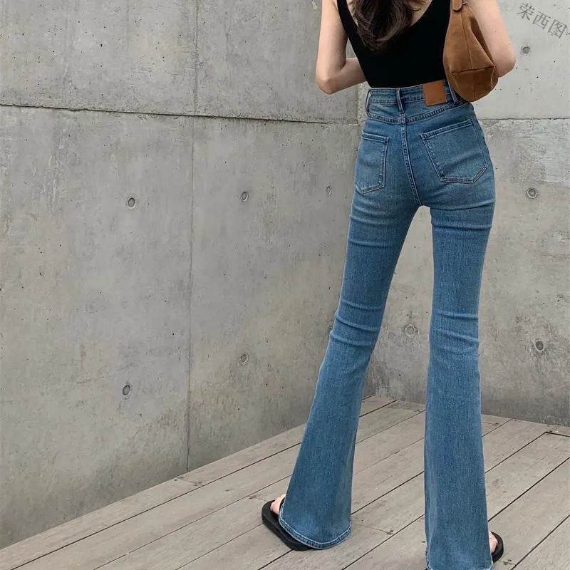 Retro Bootcut Jeans Women's Thin Section High Waist Slim Fit - EX-STOCK Canada