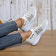 Casual Lace-up Mesh Sneakers Breathable Flying Woven Round Toe Walking Running Sports Shoes for Women - EX-STOCK Canada