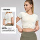 Cross Pleated Yoga Clothing Top Workout Clothes Short Sleeve - EX-STOCK CANADA