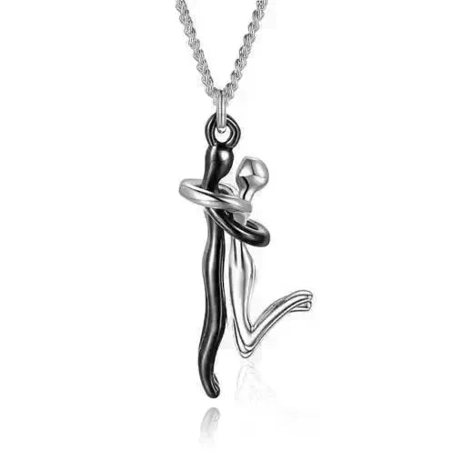 18K Love Hug Necklace Couple Anniversary Valentine's Day Gift Fashion Simple Temperament Clavicle Chain Pendant Necklace - EX-STOCK CANADA