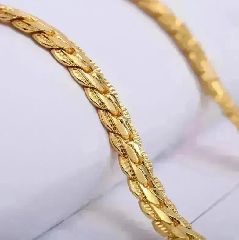 Men Necklace Gold Tone Snake Chain - EX-STOCK CANADA