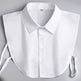 White shirt collar on a gray background