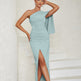 Women's Simple One-shoulder Sleeveless Party Dinner Dress EX-STOCK Canada 