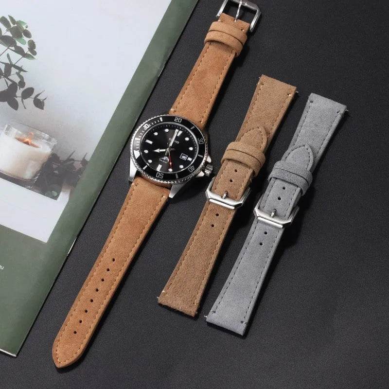 Suede Leather Strap Quick Release Watch Band - EX-STOCK Canada