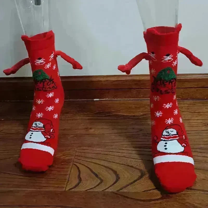 Christmas Stockings Autumn Winter Cotton Magnet Lodestone Hand Tube Socks - EX-STOCK CANADA