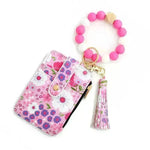 Women's Flora Print Tassel Leather Card Holder Wallet - EX-STOCK CANADA