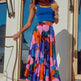 Elegant Fashion Vintage floral Bohemian Pleated Maxi Skirt - EX-STOCK Canada