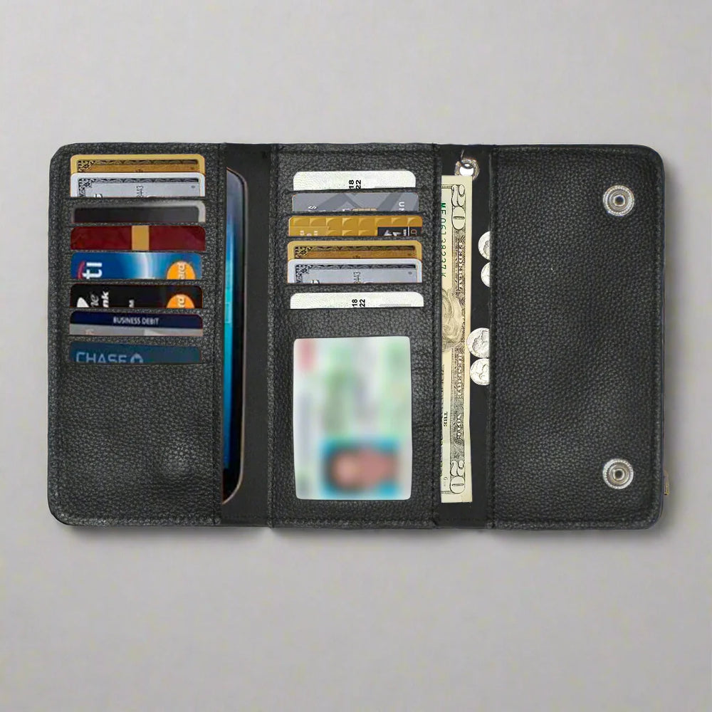 Cartera trifold de cuero con cadena para hombre Open RoadEX-STOCK Canada 