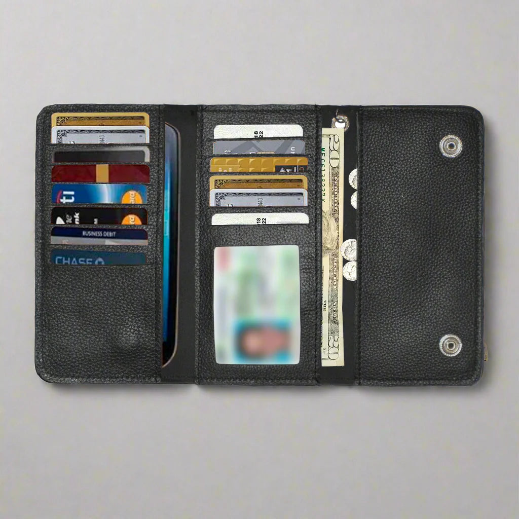 Cartera trifold de cuero con cadena para hombre Open RoadEX-STOCK Canada 