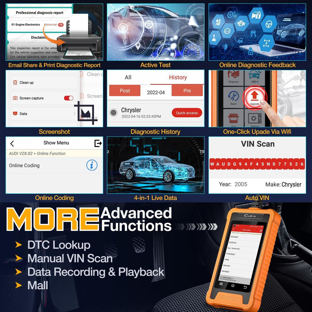 US EU Warehouse Launches CRE Full System Diagnostic Tool For Chrysler And OBD2 Code Reader Car Scanner For JEEP And DODGE EX-STOCK