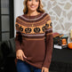 Women's Halloween Pumpkin Embroidered Retro Long-sleeved Sweater - EX-STOCK Canada