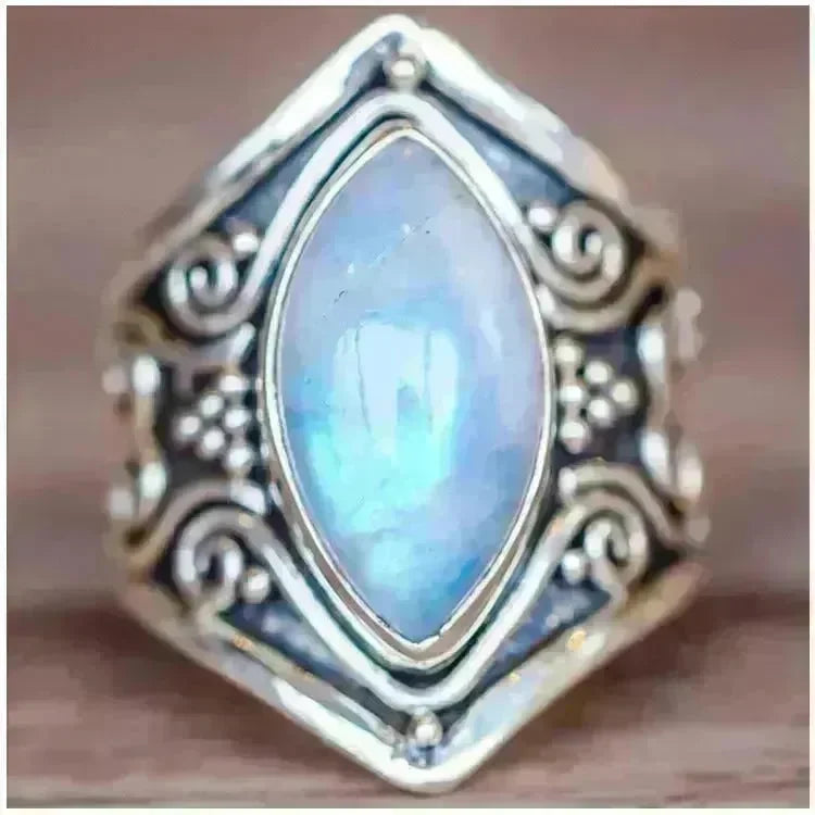 Fashion Antique silver vintage moonstone ring for men - EX-STOCK CANADA
