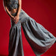 Strapless Denim Lace-Up Corset Crop Top & Balloon Wide-Leg Pants Set – Washed Blue Denim | Sizes S–2XL