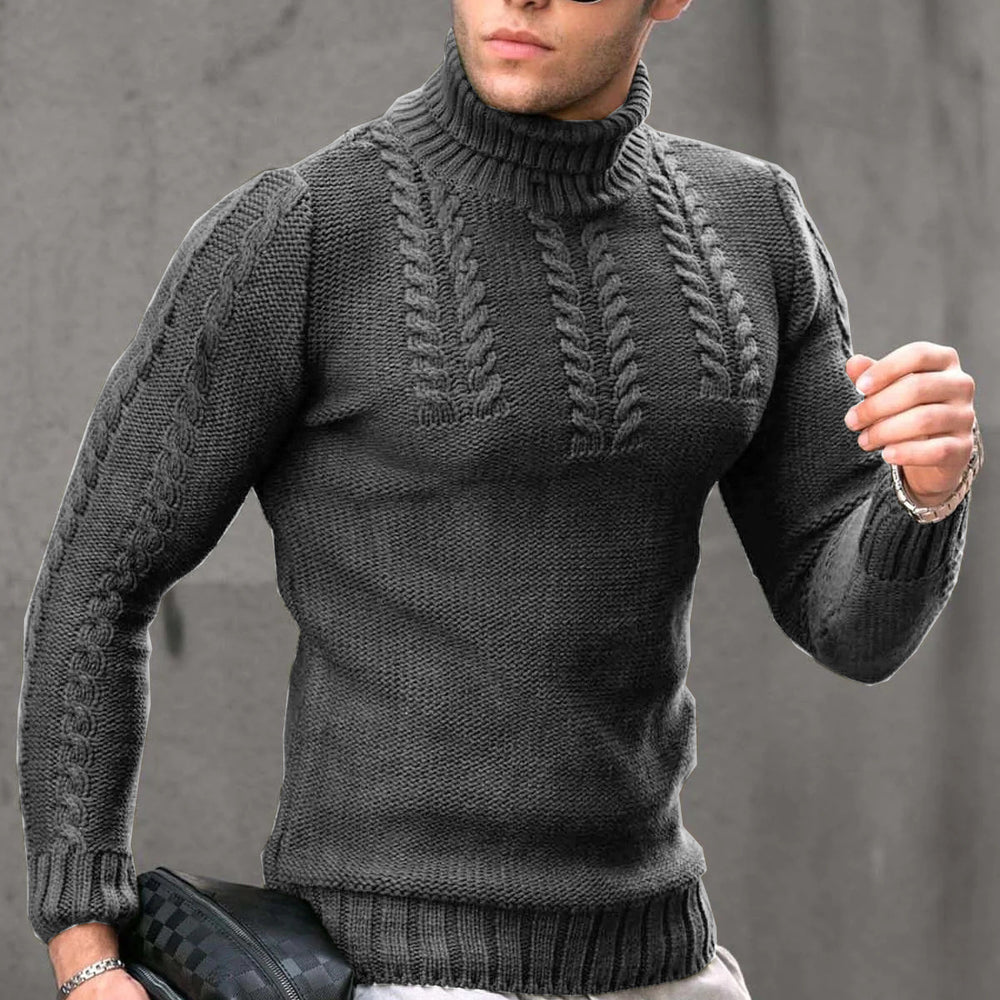 Men's Turtleneck Twisted Long-sleeved Sweater Thermal Head Cover EX-STOCK Canada 