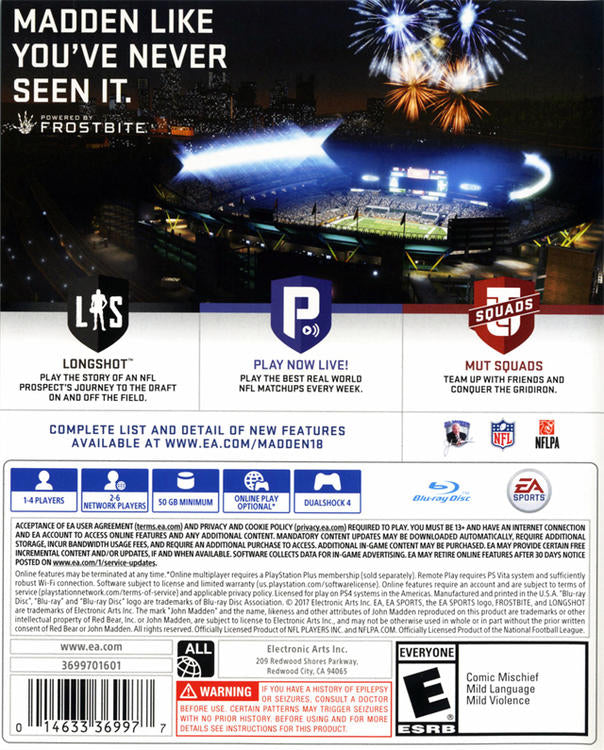 MADDEN NFL 18  ( VA ) 