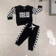 Children Plaid Printed Long-sleeve Sweater Set Casual baby outfit for Boys Baby two piece for boys - EX-STOCK Canada