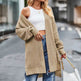 Solid color Loose Cashmere Long Cardigan sweater Jacket for women - EX-STOCK Canada