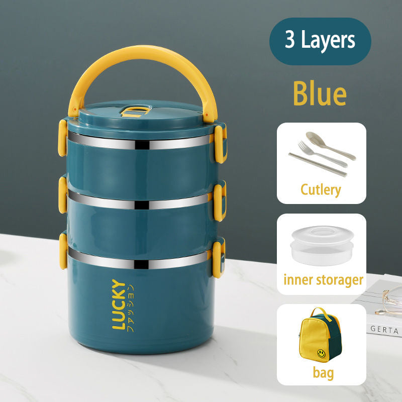 Stainless Steel Microwave Oven Sealed Insulated Lunch Box With Lid EX-STOCK