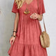 Summer Beach  V-neck Dresses Women's Loose Casual Short-sleeved Loose Skater Dress for Chic Ladies - EX-STOCK CANADA