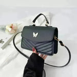 Ladies Leather Square Shaped Flap Quilted Crossbody bag for women - EX-STOCK CANADA